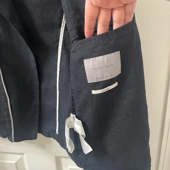 Zara linen Black Zip-Up Jacket - Picture 5 of 9